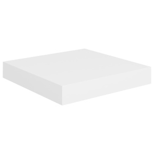 Rafturi de perete suspendate, 2 buc., alb, 23x23,5x3,8 cm, MDF - Img 4