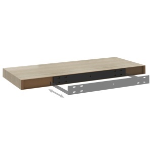 Rafturi de perete suspendate, 2 buc., stejar 60x23,5x3,8 cm MDF - Img 6
