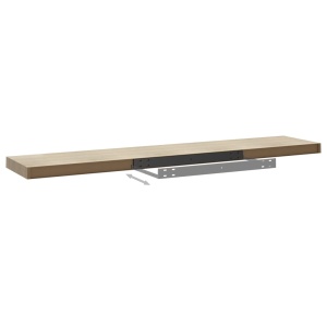 Rafturi perete suspendate, 4 buc., stejar, 120x23,5x3,8 cm, MDF - Img 6
