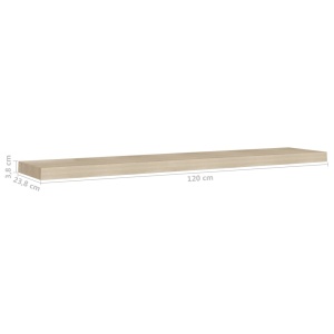 Rafturi perete suspendate, 4 buc., stejar, 120x23,5x3,8 cm, MDF - Img 9