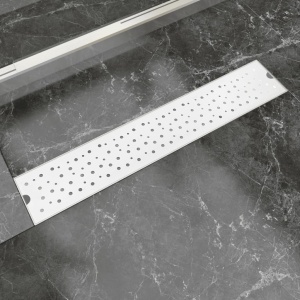 Rigolă duș liniară, model bule, oțel inoxidabil, 630 x 140 mm