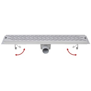 Rigolă duș liniară, model ondulat, oțel inoxidabil, 630x140 mm - Img 5