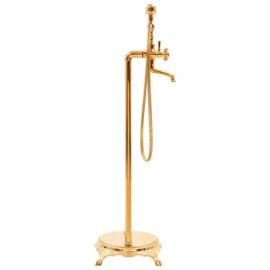 Robinet de cadă independent, auriu, 99,5 cm, oțel inoxidabil - Img 3
