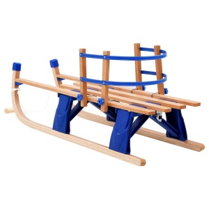 Sanie pliabilă pentru zăpadă cu spătar, lemn, 110 cm - Img 5