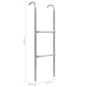 Scară de trambulină cu 2 trepte, argintiu, 102,6 cm, oțel - Img 5