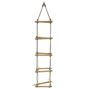 Scară din frânghie pentru copii, 200 cm, lemn - Img 3