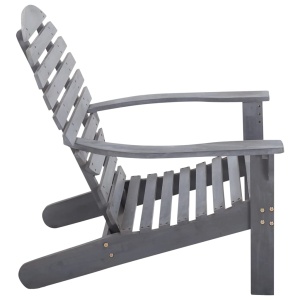 Scaun Adirondack, gri, lemn masiv de acacia - Img 4