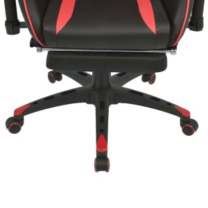 Scaun birou rabatabil, design racing, suport picioare, roșu - Img 7