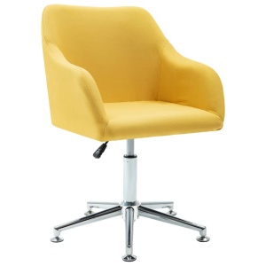 Scaun de birou pivotant, galben, material textil