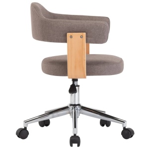 Scaun de birou pivotant, gri taupe, lemn curbat și textil - Img 3