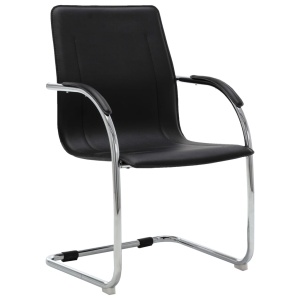 Scaun de birou tip consolă, negru, piele ecologică