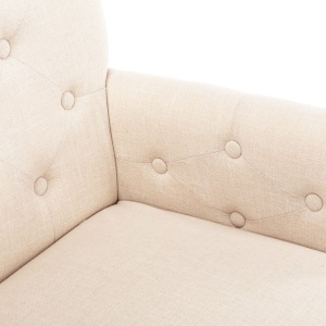 Scaun de bucătărie cu brațe, bej, material textil - Img 5
