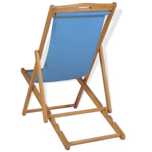 Scaun de exterior, albastru, 56 x 105 x 96 cm, lemn de tec - Img 8