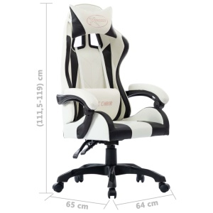 Scaun de racing, negru, piele ecologică - Img 6