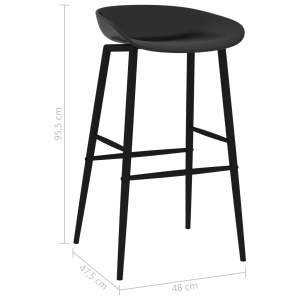 Scaune de bar, 4 buc., negru - Img 6
