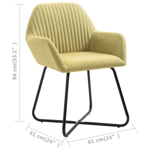 Scaune de bucătărie, 2 buc., verde, material textil - Img 7