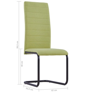 Scaune de bucătărie consolă, 2 buc., verde, textil - Img 7