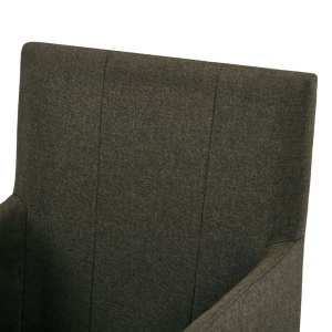 Scaune de bucătărie cu brațe, 4 buc., maro, material textil - Img 5
