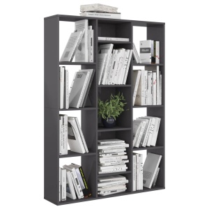 Separator cameră/Bibliotecă gri extralucios 100x24x140 cm PAL - Img 4