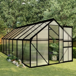 Seră, antracit, 8,17 m², aluminiu