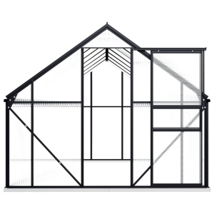 Seră cu cadru de bază, antracit, 8,17 m², aluminiu - Img 4