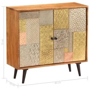 Servantă, 80 x 30 x 75 cm, lemn masiv de acacia - Img 6