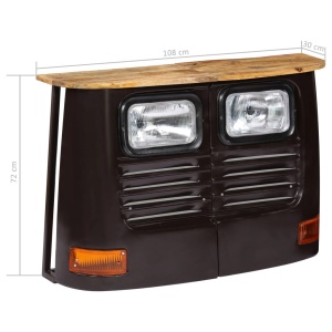 Servantă camion, gri inchis, lemn masiv de mango - Img 11