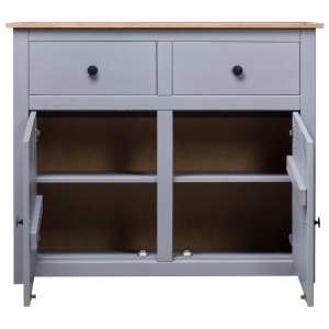 Servantă, gri, 93 x 40 x 80 cm, lemn masiv pin, gama Panama - Img 10