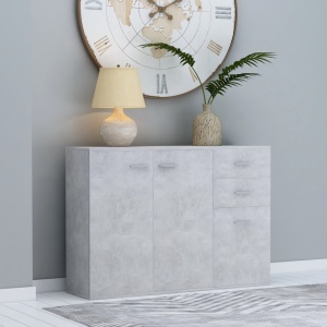 Servantă, gri beton, 105 x 30 x 75 cm, PAL