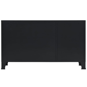 Servantă, stil industrial, negru, 120 x 35 x 70 cm, metal - Img 5