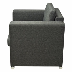 Set canapele, 3 piese, gri inchis, material textil - Img 6
