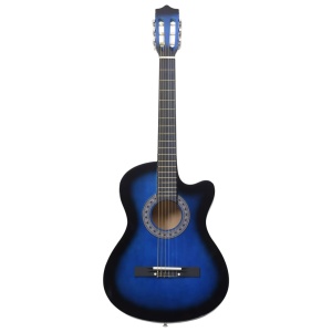 Set chitară acustică occidentală 12 piese 6 corzi albastru 38" - Img 6