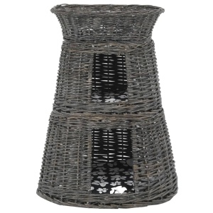 Set coșuri pisici, perne, 3 piese, gri, 47x34x60 cm, salcie - Img 3