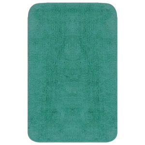 Set covorașe baie, 3 piese, turcoaz, textil - Img 3