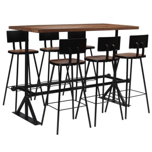 Set de bar, 7 piese, lemn masiv reciclat