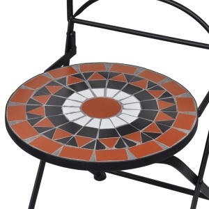 Set de bistro mozaic, 3 piese, cărămiziu &amp; alb, placă ceramică - Img 12