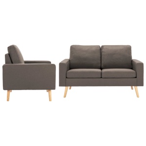 Set de canapele, 2 piese, gri taupe, material textil