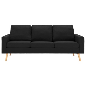 Set de canapele, 2 piese, negru, material textil - Img 3