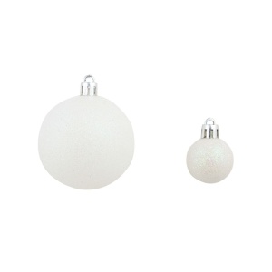 Set globuri de Crăciun 100 de piese, 6 cm, alb/gri - Img 10