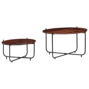 Set masă de cafea, 2 piese, lemn masiv de sheesham, 60 x 35 cm - Img 10