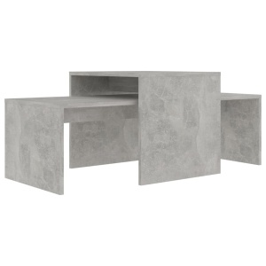 Set măsuțe de cafea, gri beton, 100x48x40 cm, PAL - Img 2