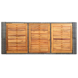 Set mobilier bar de exterior cu perne, 7 piese, gri, poliratan - Img 7