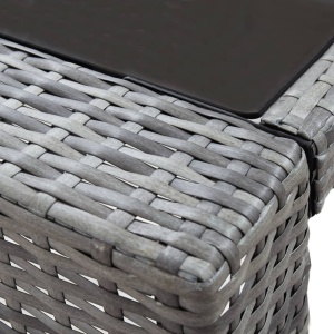 Set mobilier bar de grădină cu perne, 7 piese, gri, poliratan - Img 12