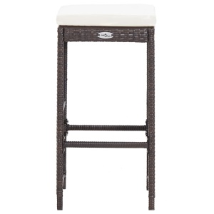 Set mobilier bar de grădină cu perne, 7 piese, maro, poliratan - Img 5