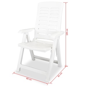 Set mobilier bistro, 3 piese, alb, plastic - Img 3