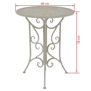 Set mobilier bistro, 3 piese, gri, oțel - Img 10