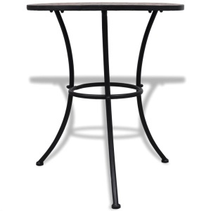 Set mobilier bistro, 3 piese, roșu teracotă, plăci ceramice - Img 3