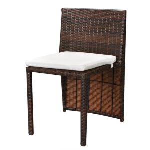 Set mobilier bistro cu perne, 3 piese, maro, poliratan - Img 6