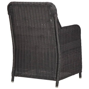 Set mobilier bistro de grădină cu perne 3 piese negru poliratan - Img 6