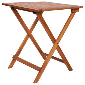 Set mobilier bistro pliabil, 3 piese, lemn masiv de acacia - Img 4